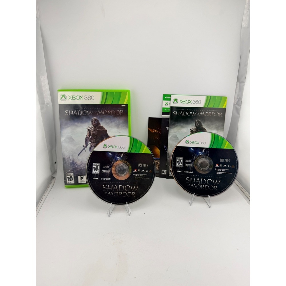 Middle-earth Shadow of Mordor Xbox 360 2-Disc Set Complete with Manual NTSC
